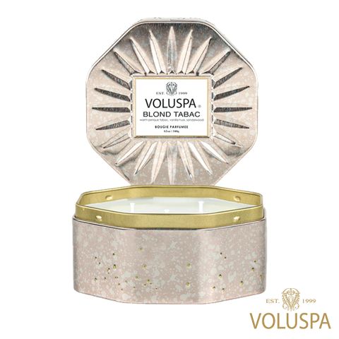 Voluspa 華麗年代系列 BLOND TABAC 金黃菸草 3芯八角形錫340g 香氛蠟燭