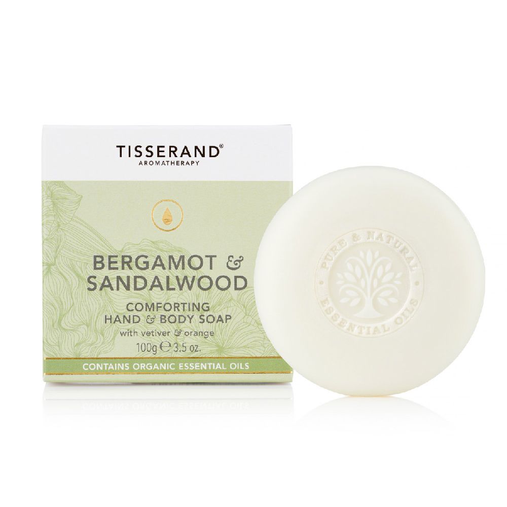 TISSERAND 滴莎藍德  佛手柑與檀香木精油沐浴皂 Bergamot & Sandalwood Comforting Hand&Body Soap 100g