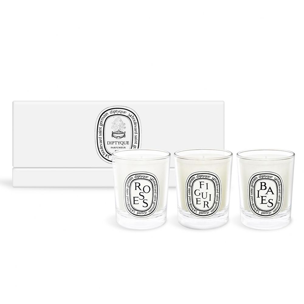 Diptyque 香氛蠟燭禮盒 70gx3入 (漿果香+無花果+玫瑰) 國際航空版