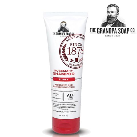 Grandpa 神奇爺爺 大馬士革玫瑰迷迭香 專業淨化洗髮精 8oz(效期至2025.01)