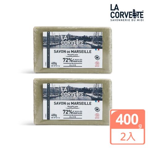La Corvette 法釩 經典橄欖油馬賽皂400g-2入組
