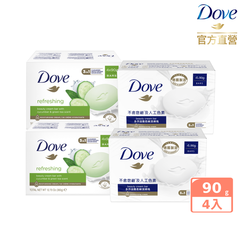 Dove 多芬 香皂潔膚塊90g-16入 (4入/盒) (多款任選)