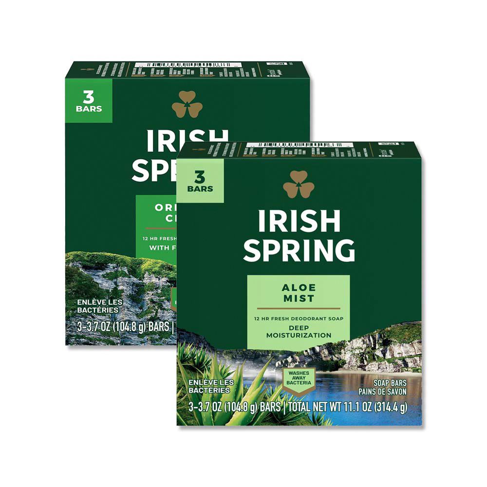  (3顆超值組)美國Irish Spring愛爾蘭之春-約12小時淨味清新潤澤沐浴體香皂104.8g/顆_清潔洗手肥皂香氛皂