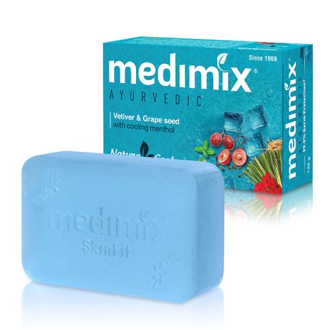 印度原裝進口MEDIMIX岩蘭草&amp;葡萄籽美膚皂125g