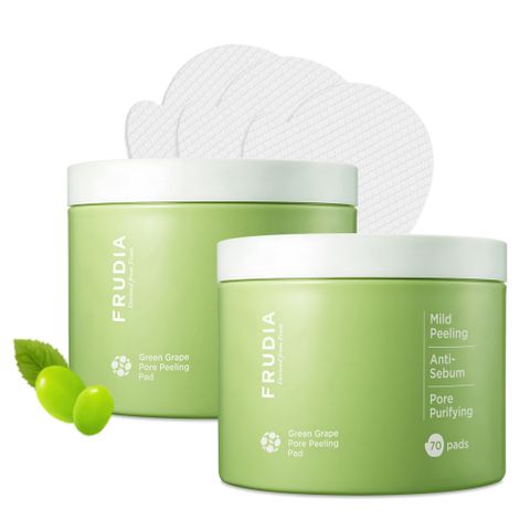 (2入) FRUDIA【有拭無孔】青葡萄毛孔潔淨調理棉片170ml(70片／罐裝)