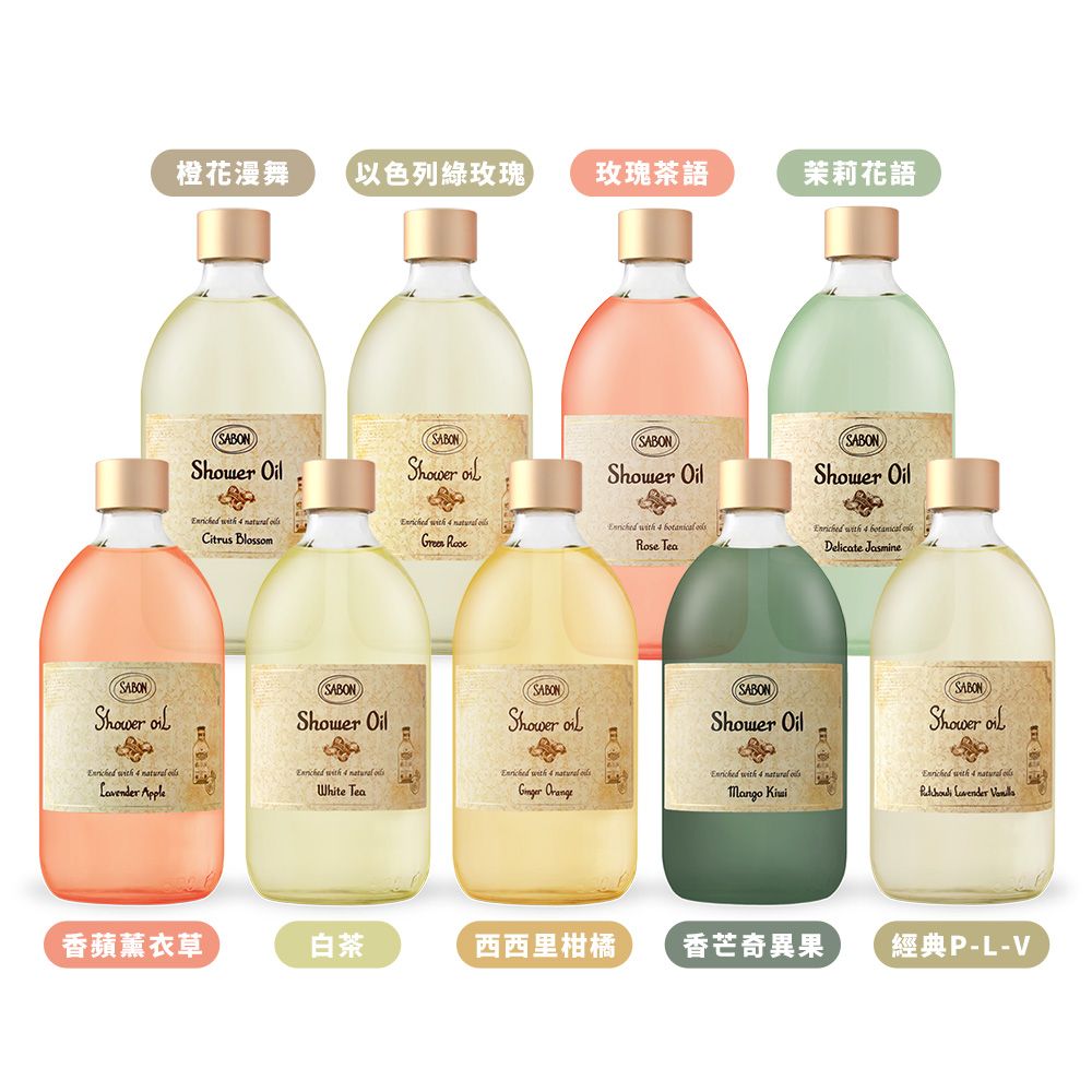 SABON 沐浴油(500ml)附壓頭-多款可選-國際航空版