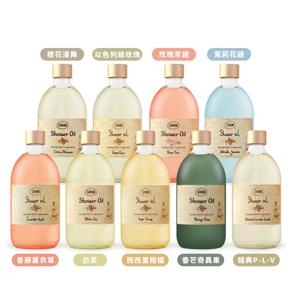 SABON 沐浴油(500ml)附壓頭-多款可選-國際航空版