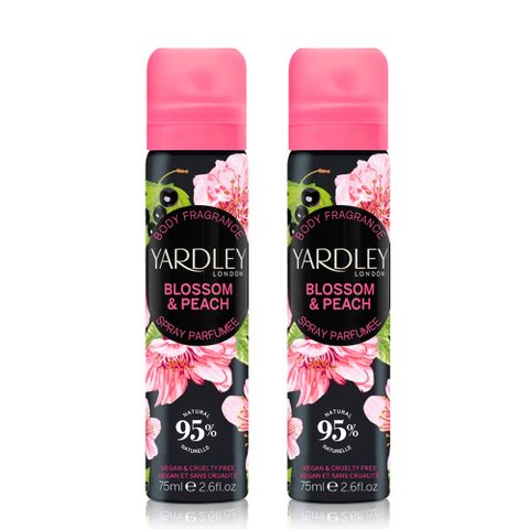 YARDLEY 雅麗 櫻花&白桃身體噴霧(75ml)X2入