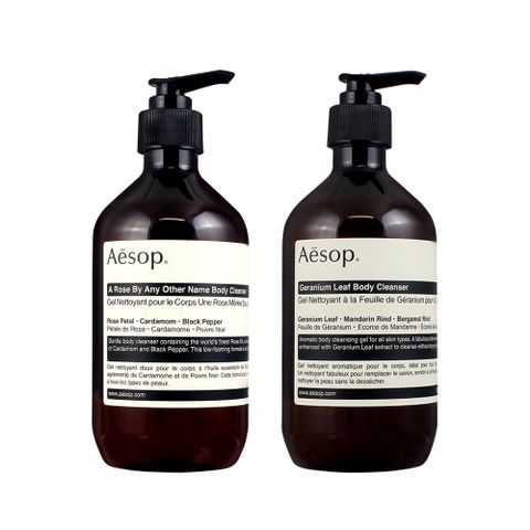 AESOP 身體潔膚露 500ml X 2入組 任選 (天竺葵/玫瑰的名字) 國際航空版