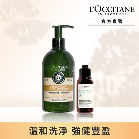 L'OCCITANE 歐舒丹 草本強韌洗髮組(草本強韌洗髮乳500ml+草本淨涼洗髮乳75ml)