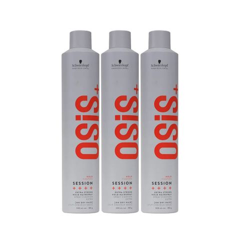 SCHWARZKOPF 施華蔻 OSIS 黑炫風 3號特強定型噴霧500mlx3(新環保瓶身抗潮溼易梳理不起粉)