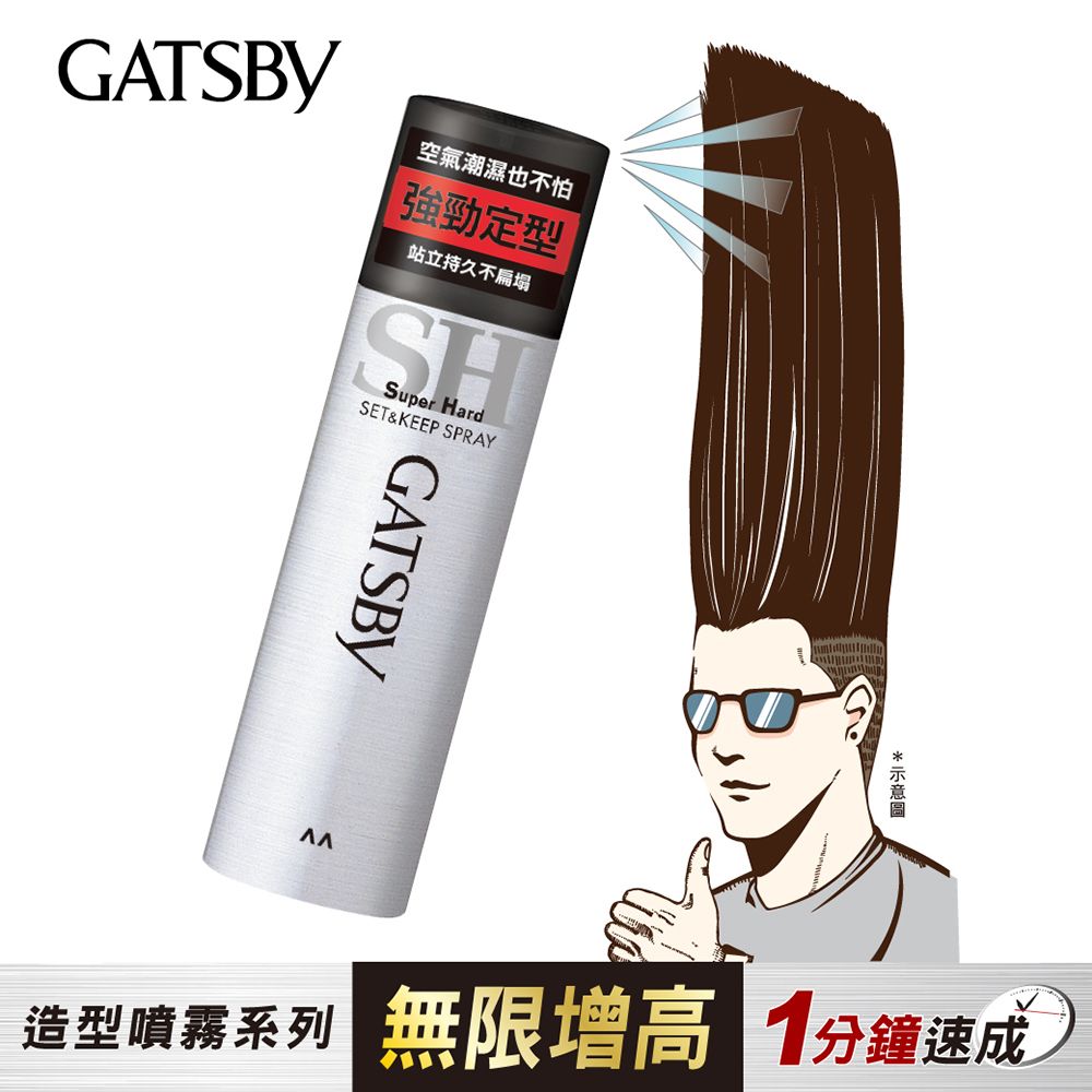 GATSBY 持久造型2入組(造型噴霧180g+消光髮泥80g)