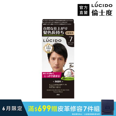 日本LUCIDO倫士度 按壓式染髮霜(自然黑)