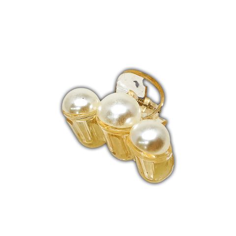 珍珠款髮夾 三顆珍珠 (4.5cm)