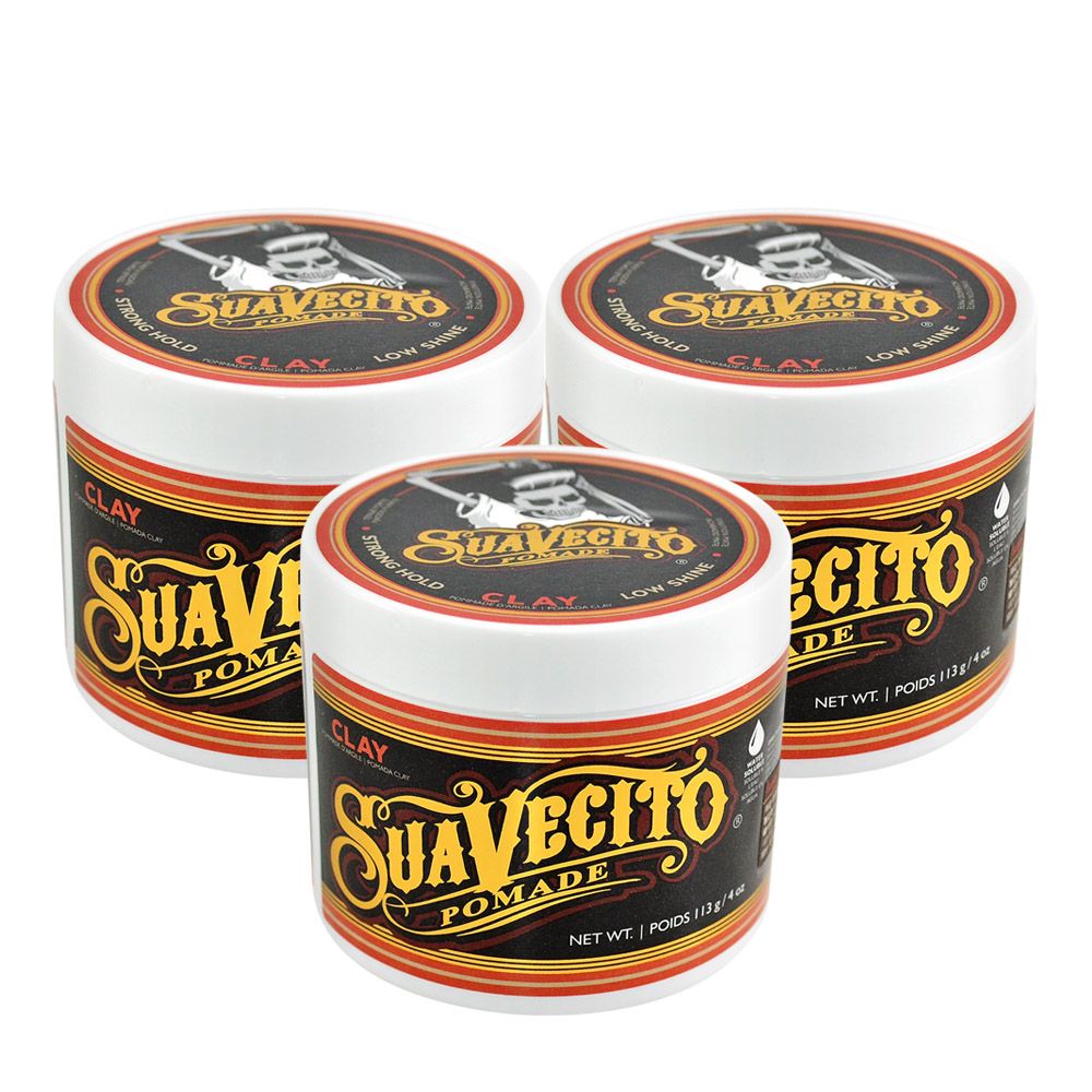 Suavecito Pomade 強力無光髮泥113g (無光澤髮泥凝土) 超值三入組 Firme Clay Pomade