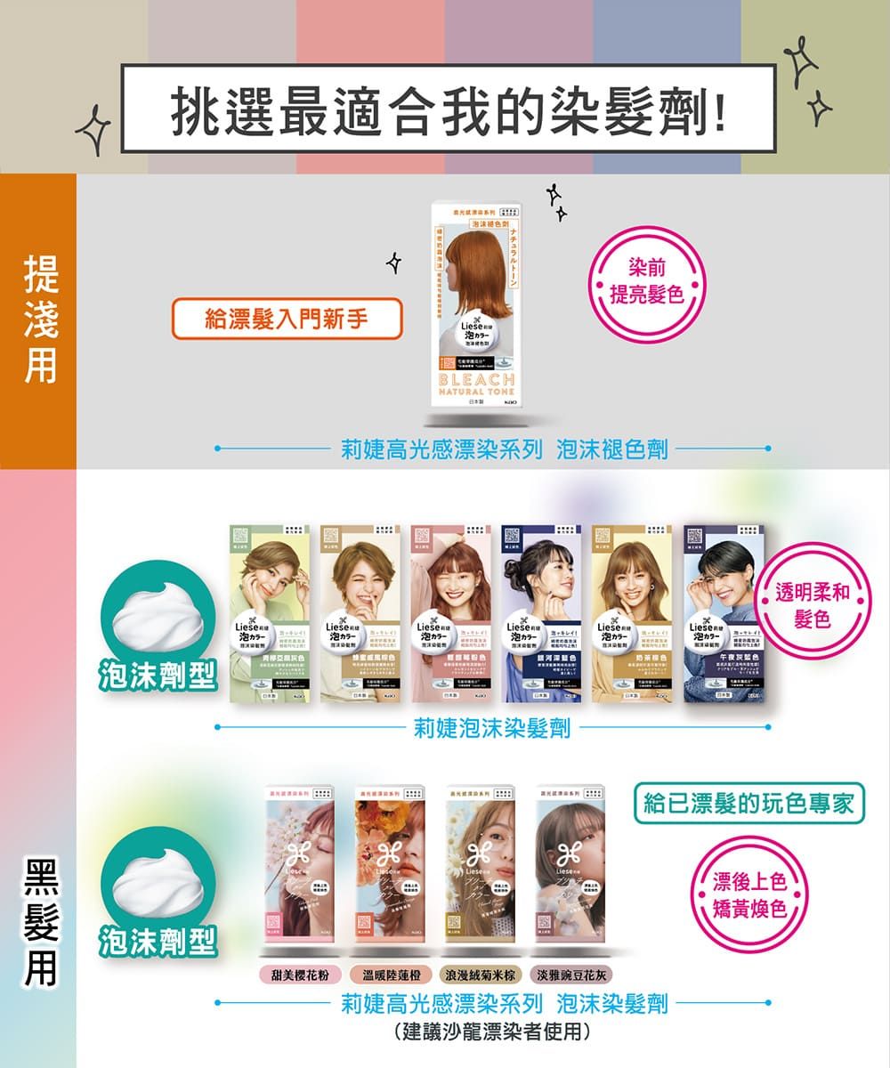 挑選最適合我的染髮!色劑給漂髮入門新手カラーLiese沫劑型泡沫劑型LECNATURAL 染前 亮髮色莉婕高光感漂染系列 泡沫褪色劑ALieseLieseLieseLiese!泡泡泡泡午夜蓝色甜美樱花粉莉婕泡沫染髮劑  BHLiese透明柔和髮色給已漂髮的玩色專家漂後上色矯黃煥色溫暖陸蓮 浪漫米 淡雅豌豆花灰莉婕高光感漂染系列 泡沫染髮劑(建議沙龍漂染者使用)