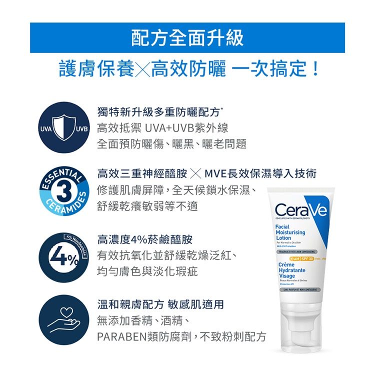 CeraVe 適樂膚 日間溫和保濕乳 SPF30 52ml 2入組