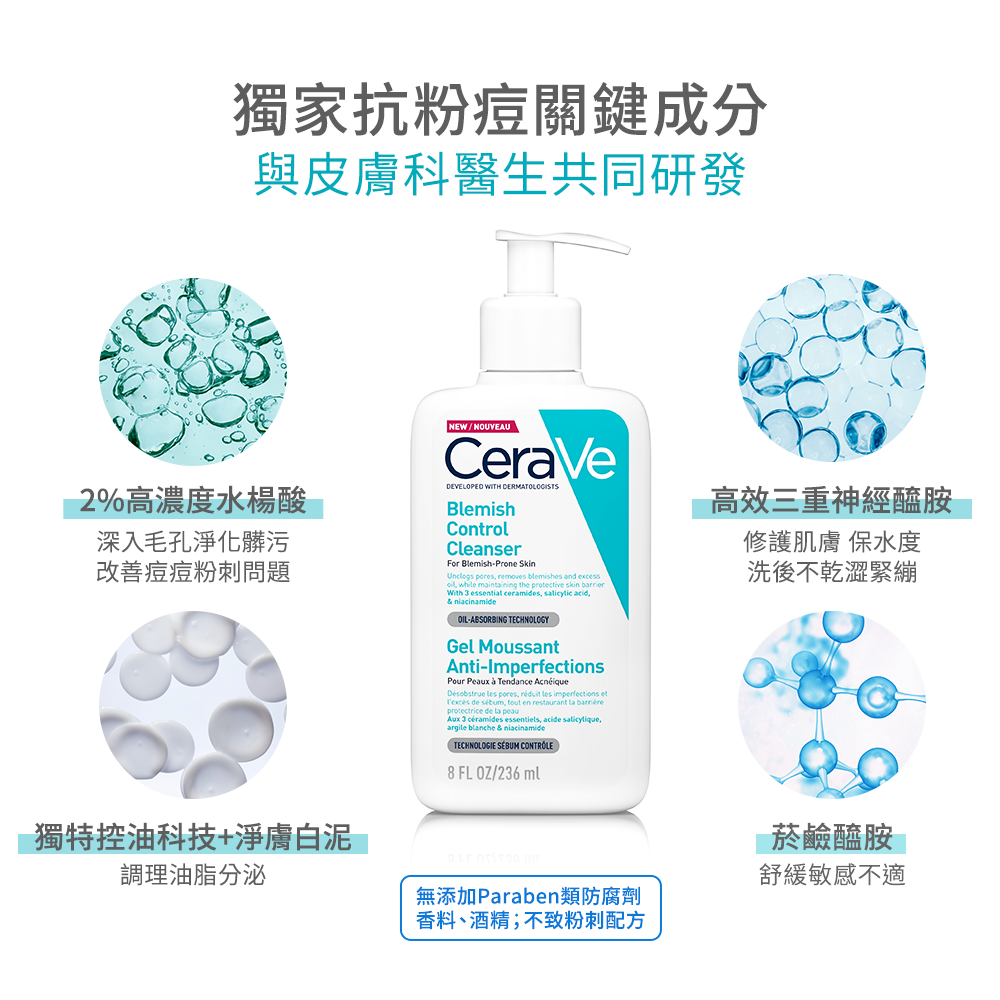 CeraVe 適樂膚 淨膚白泥抗粉痘潔面露 236ml