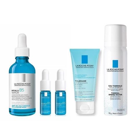 LA ROCHE-POSAY 理膚寶水 B5彈潤修復精華50ml組(送10ml*2+洗面乳50ml+溫泉舒緩噴霧50ml)