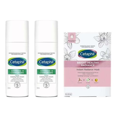 Cetaphil 舒特膚 舒新雪潤B5安心霜45ml*2送BHR淨白極致面膜23ml/6片