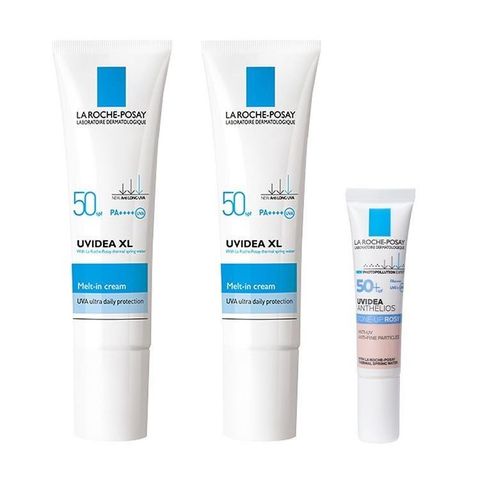 LA ROCHE-POSAY 理膚寶水 全護清爽防曬液UVA PRO透明色30ml 2入組(+亮顏隔離乳15ml)