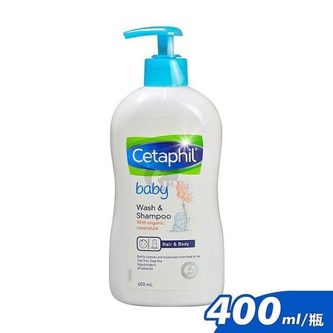 Cetaphil 舒特膚 【南紡購物中心】  Baby舒緩洗髮沐浴露400ml (2入)