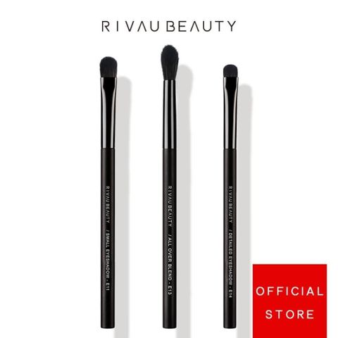 RIVAU BEAUTY 【南紡購物中心】  / 高級纖維混羊毛黑色新手眼影刷具3隻組 | 化妝刷具組 眼影刷 暈染刷 鼻影刷 煙燻刷