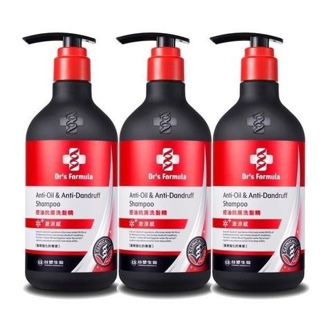 《台塑生醫》Dr's Formula控油抗屑洗髮精升級版(激涼款)三代580g*3入