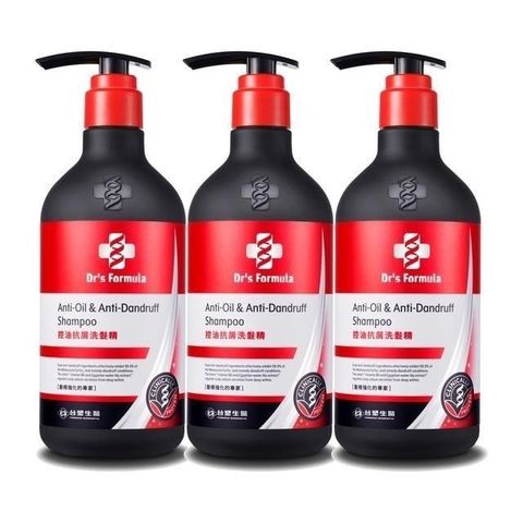 《台塑生醫》Dr's Formula控油抗屑洗髮精(升級版)三代580g*3入