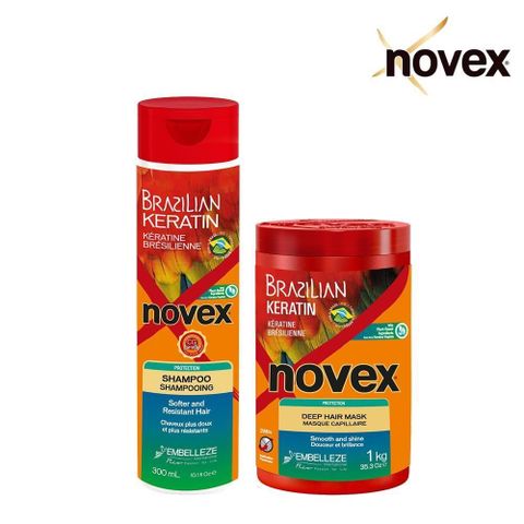 【南紡購物中心】 Novex 娜美拉-巴西角蛋白洗髮乳(300ml)+深層修護髮膜(400g)