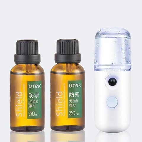 【南紡購物中心】 UTek尤加利複方精油(台灣製造)買2瓶--加送1瓶奈米噴霧器