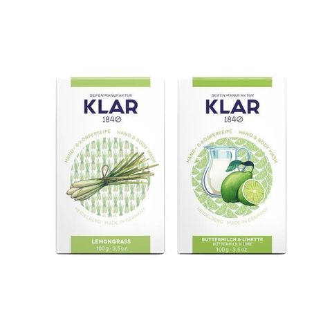 德國 KLAR Seifen 自在煥新 (檸檬草+萊姆酪乳) 潔膚皂2入組