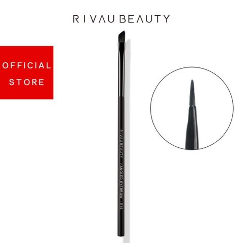 RIVAU BEAUTY 【南紡購物中心】  / E16 斜角眉刷-黑色系列 | 化妝刷具 可當眼線刷 生日禮物