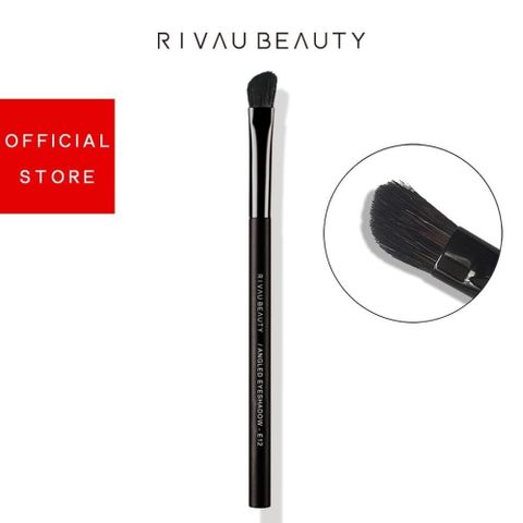 RIVAU BEAUTY 【南紡購物中心】  / E12 斜角眼影刷-黑色系列 | 化妝刷具 生日禮物 也可當鼻影刷