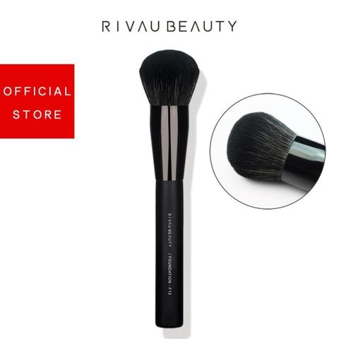 RIVAU BEAUTY 【南紡購物中心】  / F13 圓頭粉底刷-黑色系列 | 化妝刷具 可當粉餅刷