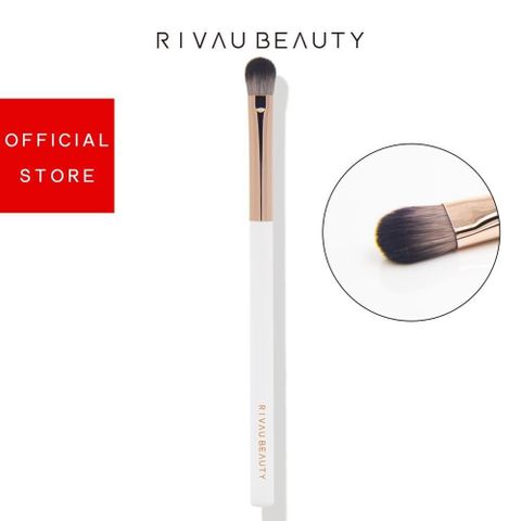 【南紡購物中心】RIVAU BEAUTY / E63 小眼影刷 - 極簡白色系列 | 超柔軟纖維毛 化妝刷具