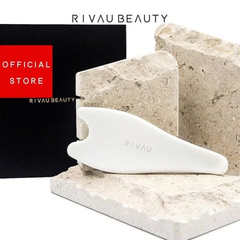 【南紡購物中心】RIVAU BEAUTY / 美腿活膚陶瓷刮痧板｜附贈絨布袋 陶瓷按摩板