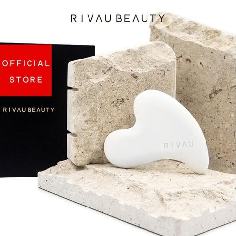 【南紡購物中心】RIVAU BEAUTY / 臉部醒膚陶瓷刮痧板｜附贈絨布袋 陶瓷按摩板 臉部刮痧肩頸