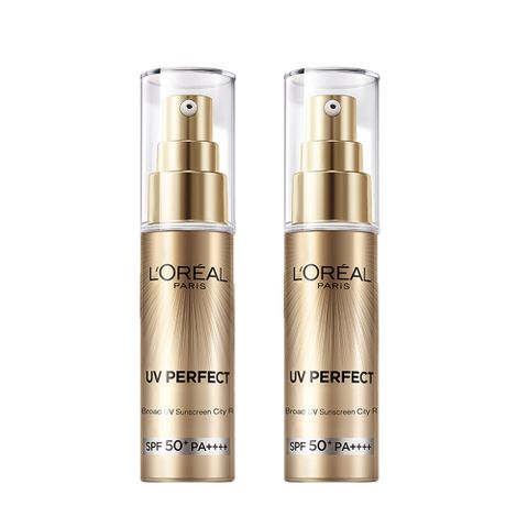【LOREAL Paris 巴黎萊雅】多效防護輕裸美肌乳(30mlx2入組) SPF50+ PA++++ #美肌小金管