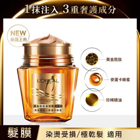 LOREAL Paris 巴黎萊雅 黃金胜肽高效修護髮膜 補充裝_250ml