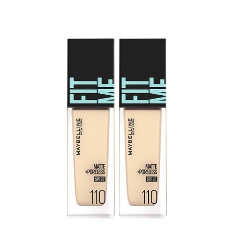【MAYBELLINE 媚比琳】PRO升級版 FIT ME反孔特霧粉底液(SPF22) 30ml 10色可選 2入組