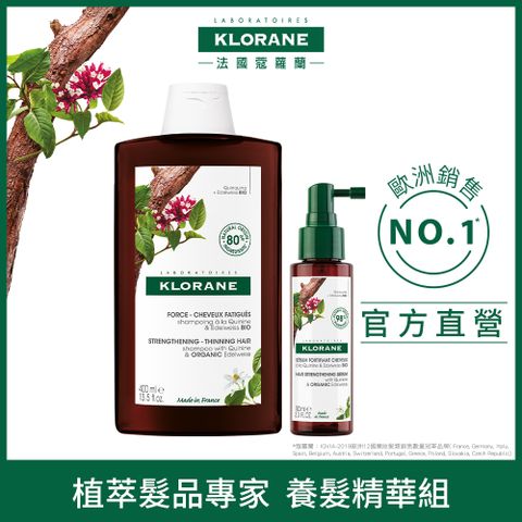 KLORANE 蔻蘿蘭 官方直營養髮精華組(洗髮精400ml+精華液 100ml)