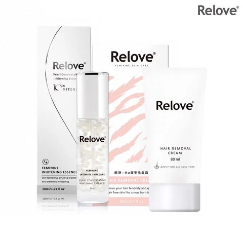 Relove 升級 EX版 淨柔白桃 私密 晶球凝露30ml + Ku溜零毛髮霜 80ml