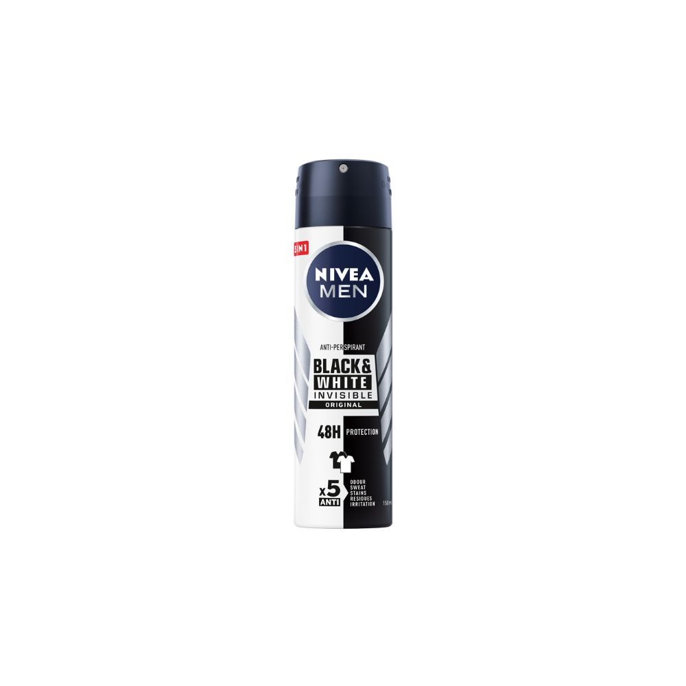 NIVEAMENANTI-PERSPIRANTBLACK&WHITEINVISIBLEORIGINAL48HPROTECTIONANTISWEATSTAINSRESIDUESIRRITATION