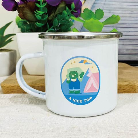 Style-life 可愛插畫琺瑯杯/搪瓷杯-美好的旅程