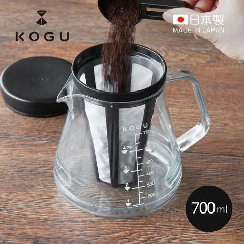 KOGU 下村 日製Tritan耐熱防摔冷萃咖啡壺-700ml (附過濾器&量匙)