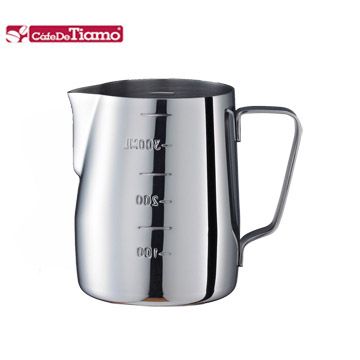 Tiamo 專業內外刻度不鏽鋼拉花杯360cc(HC7074)