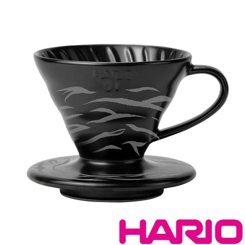 HARIO V60虎紋濾杯-黑色 限量 VDC-01-BDR-EX