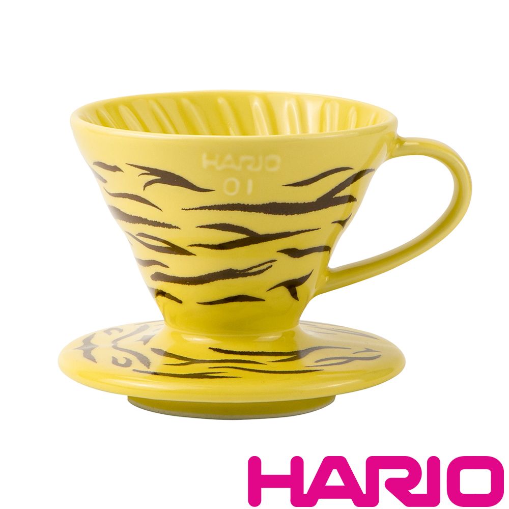 HARIO V60虎紋濾杯-黃 VDC-01-YEL-EX