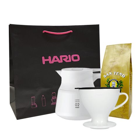 保溫壺手沖咖啡組-HARIO V60不鏽鋼保溫咖啡壺600ml&amp;W60濾杯 附提袋 贈上田曼巴咖啡粉半磅